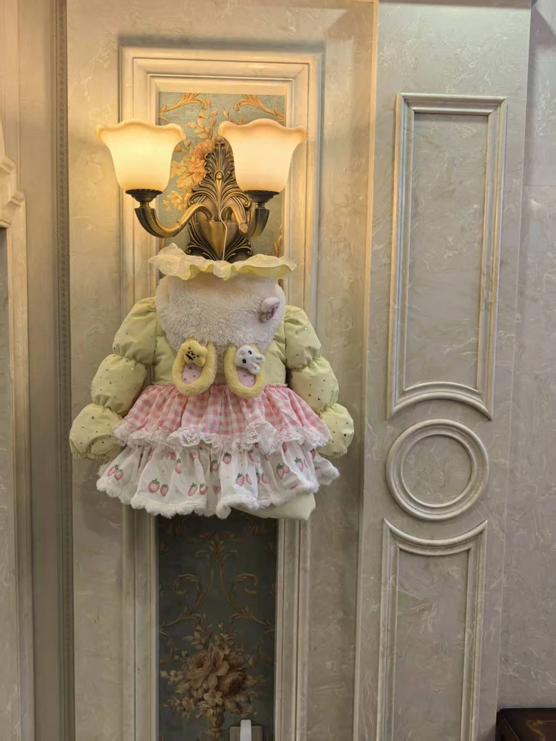童装棉服草莓女孩黄色私人定制洛丽塔好看