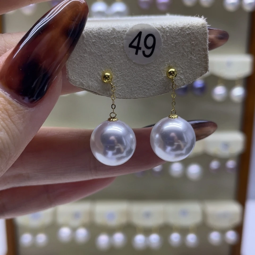 淡水珍珠耳饰18K金镶嵌