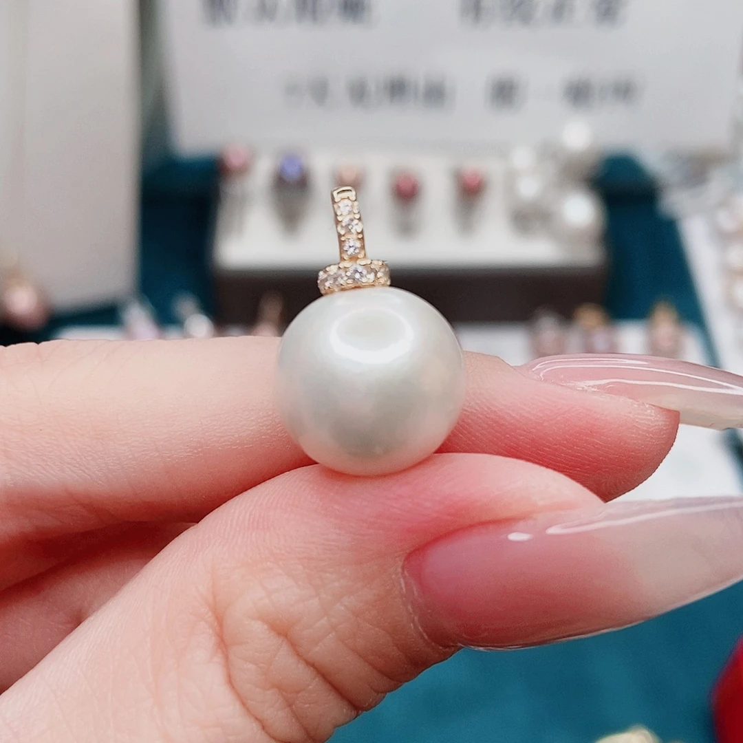 吊坠(不含链)银S925镶嵌淡水珍珠