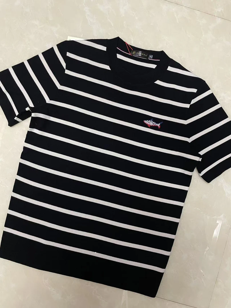 【2533-条纹鲨鱼圆领短袖】主播男士秋冬针织毛衣百搭