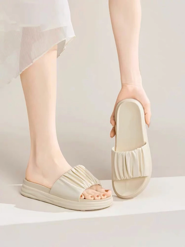 时装女凉拖鞋1275夏季新款时尚休闲平底中跟圆头X