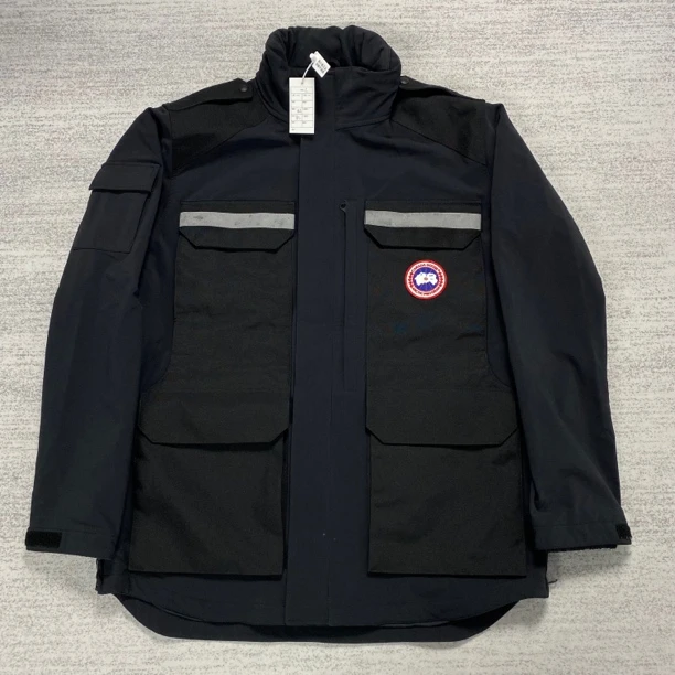 99新 CANADA GOOSE 加拿大鹅 L 黑色反光软壳冲锋衣夹克外套