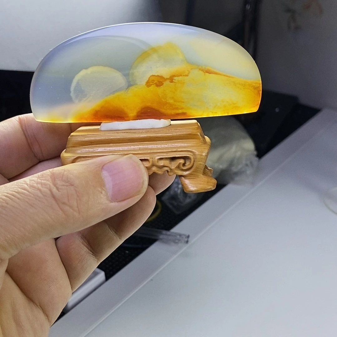合成碳硅石非金属时尚图纹画面石饰品