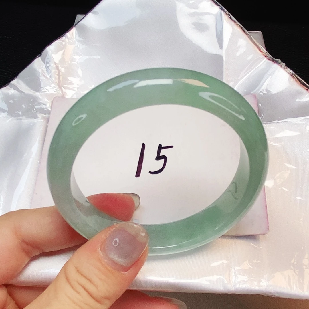 翡翠手镯未镶嵌53➕冰绿正圈