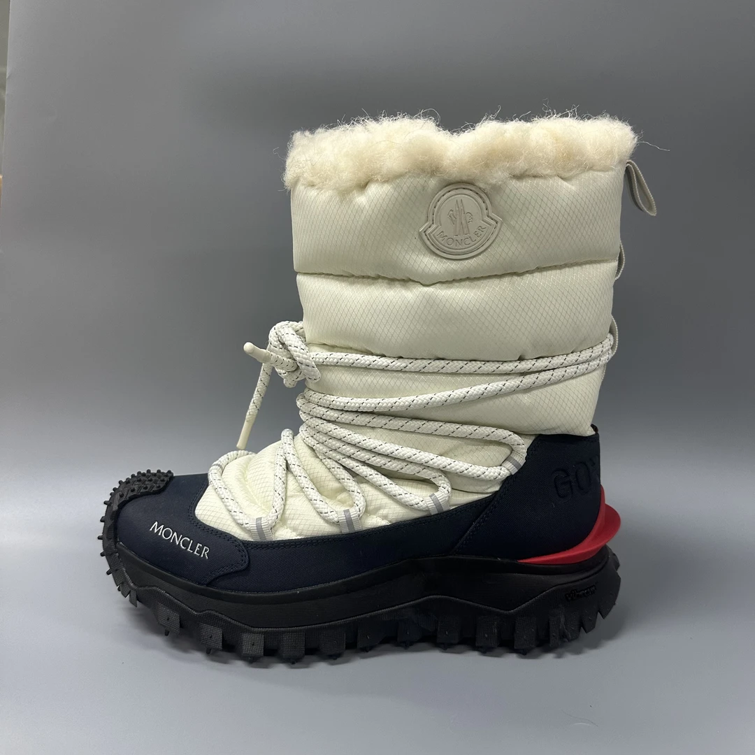 MONCLER/蒙口 mo108 白色系带保暖靴 舒适百搭