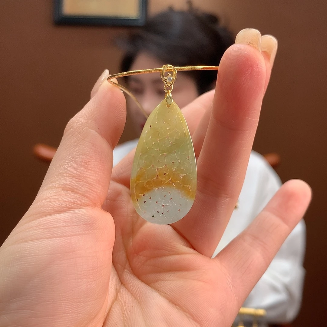 翡翠银S925镶嵌颈饰儿**园吊坠