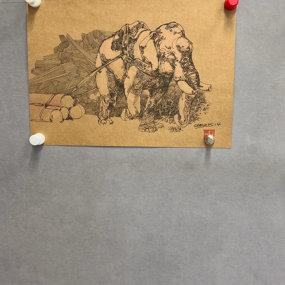 国画艺术家真人手绘