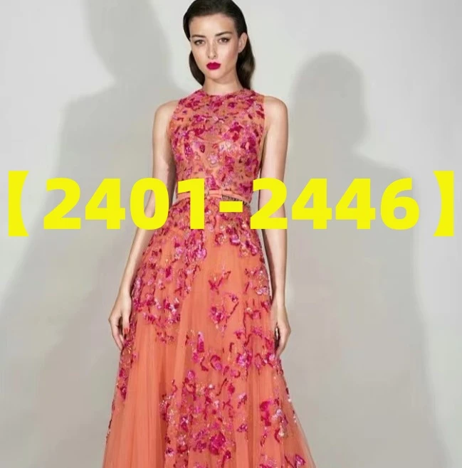 24号链接【2401-2446】摩家台湾设计师女装重工刺绣连衣裙时尚百搭