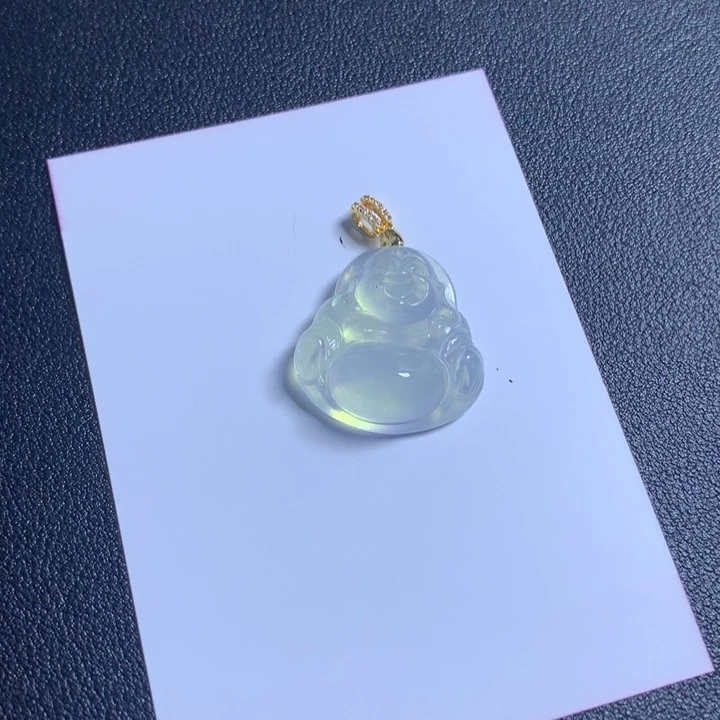 风***呢缅甸翡翠白冰佛公