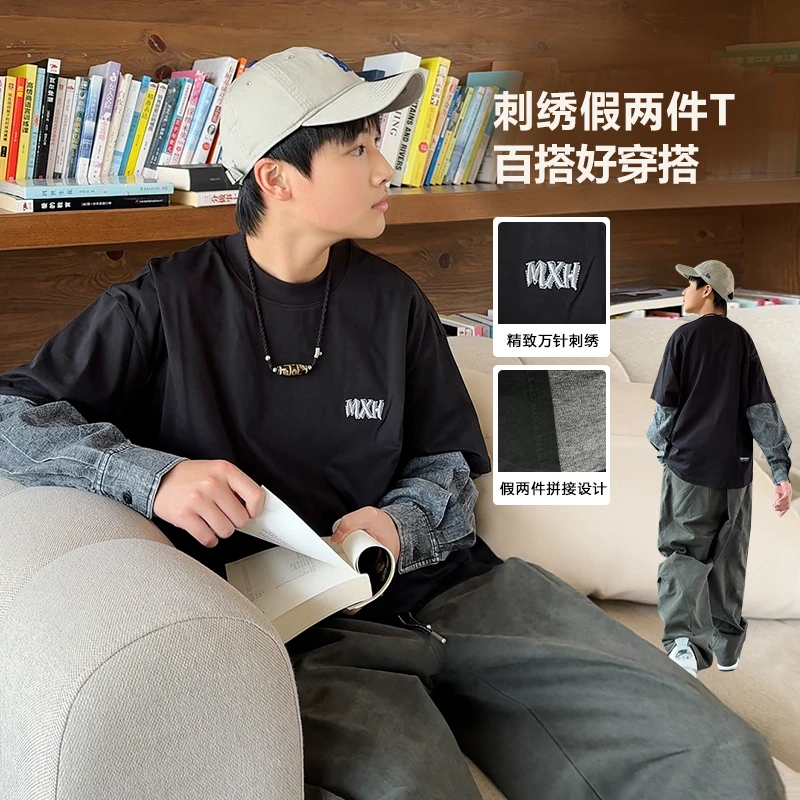 CX3773小赖家青少年秋款卫衣2025大童宽松上衣新款炸街长袖潮牌男