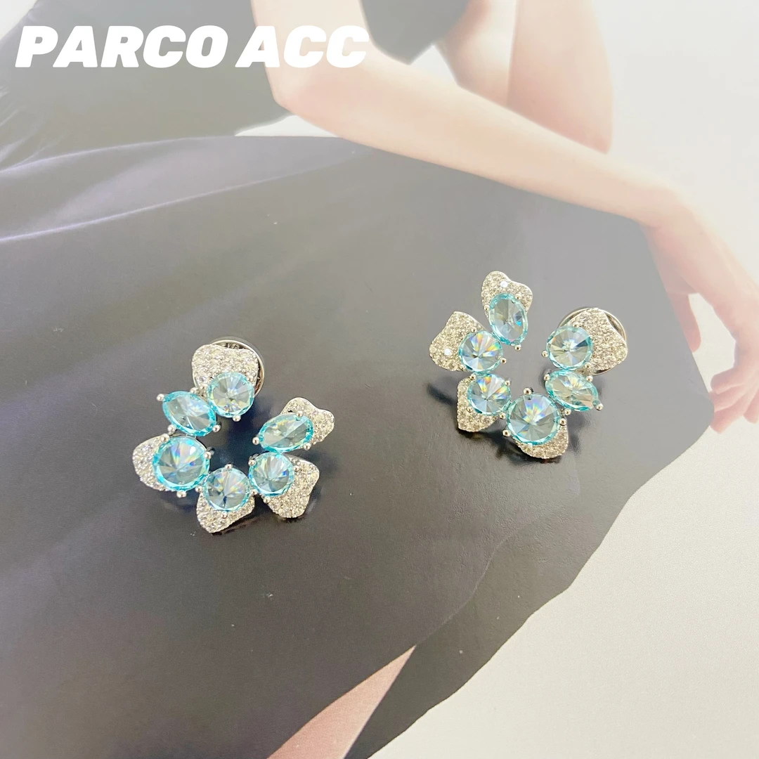 铜合金合成锆石耳饰 TG307  MARBLEO 遗落糖果耳钉