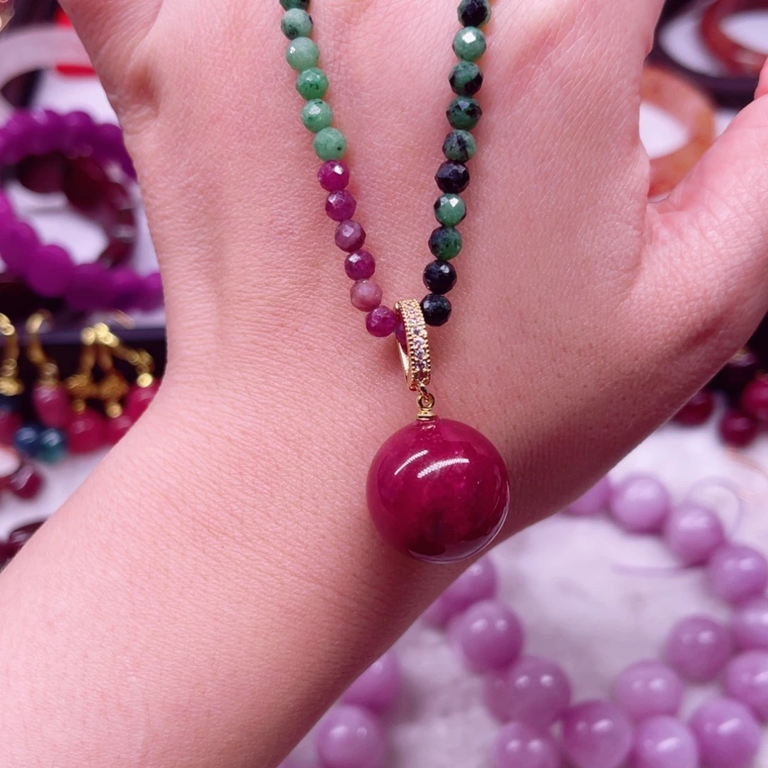 银S925镶嵌项链红宝石