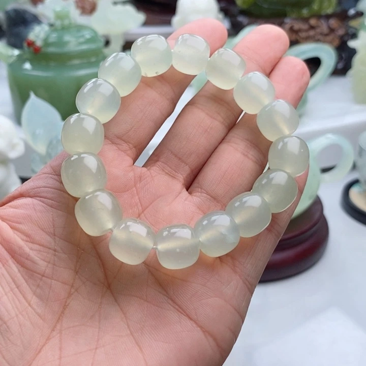 岫玉四大名玉手串未镶嵌