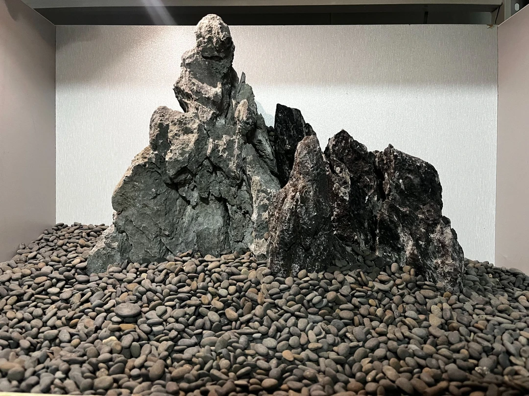 直播间专拍鱼缸造景天然野采石