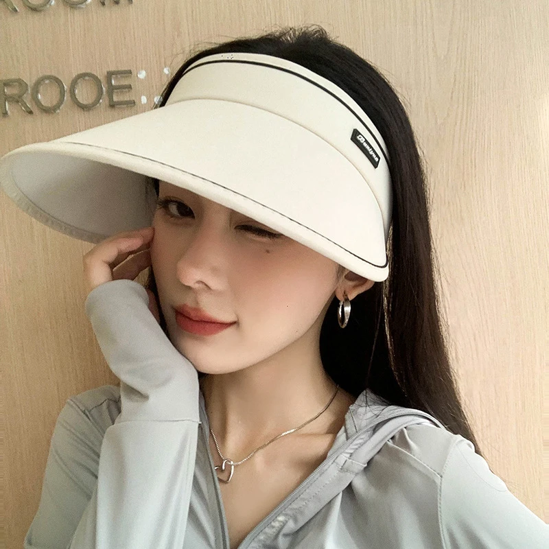 空顶帽大帽檐空顶uv防晒帽女夏季遮阳帽遮脸大檐太阳帽夏防晒帽子