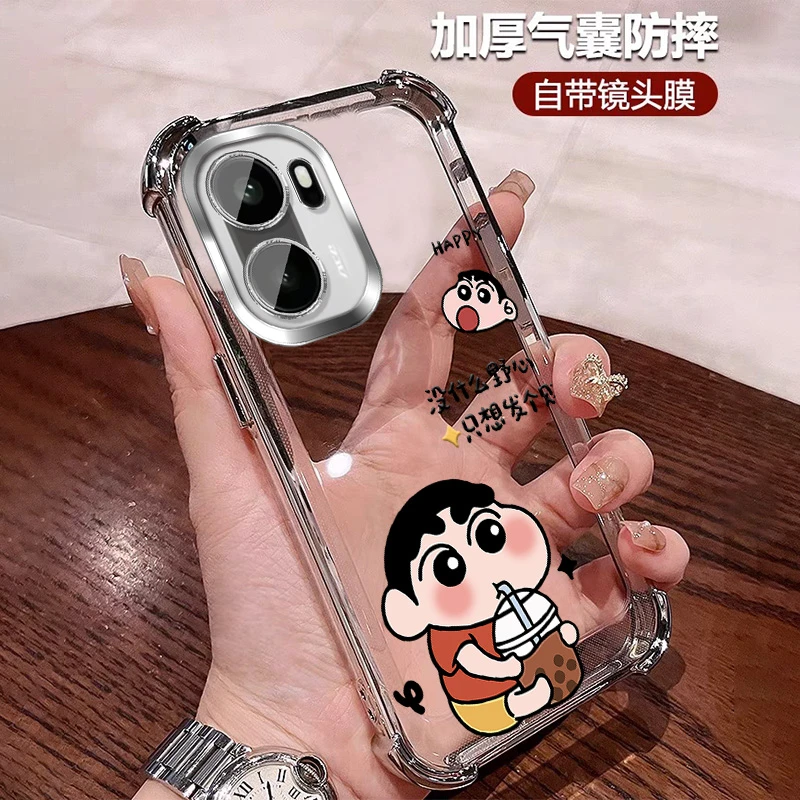 可爱风格适用一加ace6手机壳全包带镜头膜1+ACE6四角防摔软壳卡通