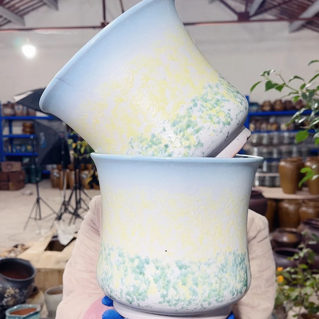 紫砂花盆高20口22