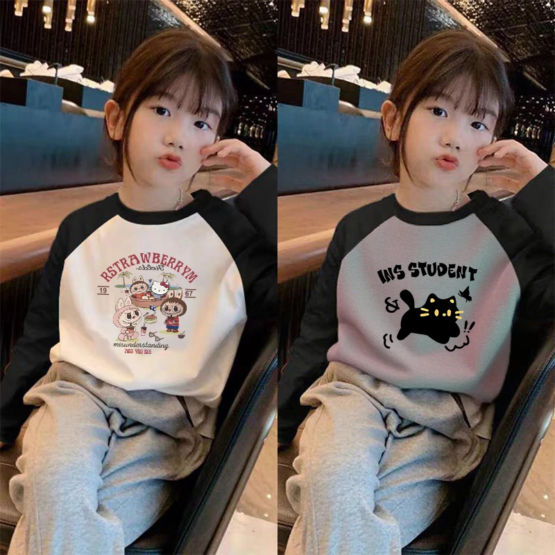 女童长袖T恤2025春秋新款儿童洋气拉布布打底衫小女孩百搭上衣ins