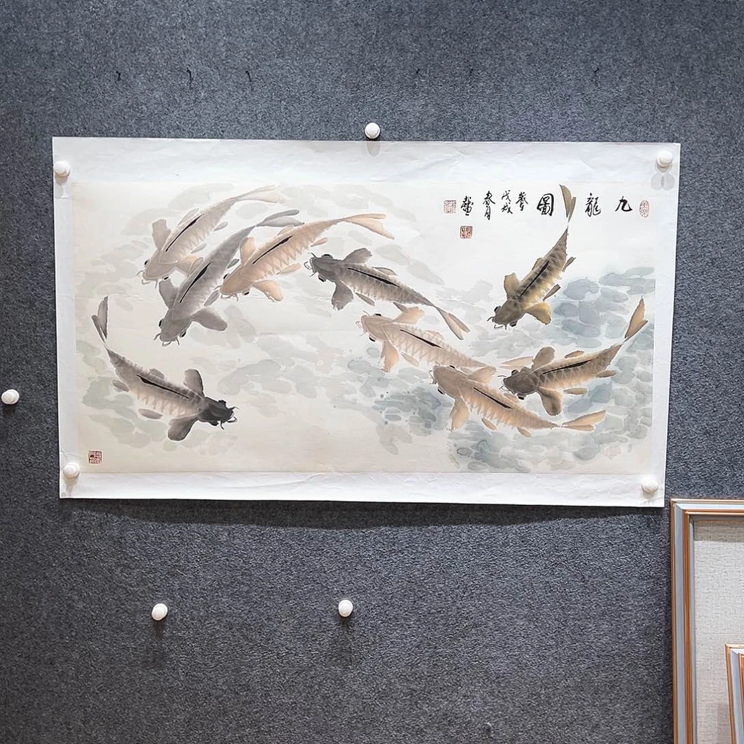 国画纯手绘画心原创