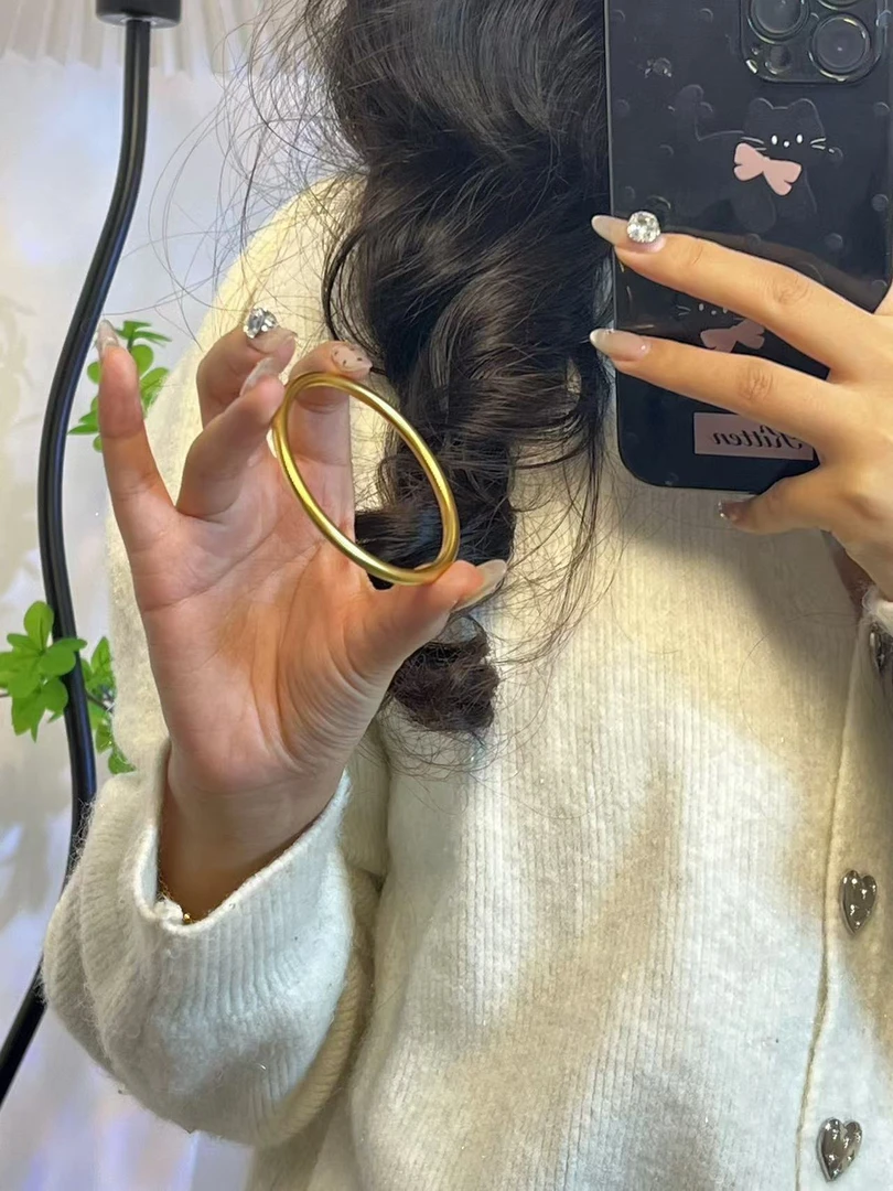 合金手镯 [传承手镯素圈]轻奢高定通体古法工艺实心传承手镯复刻