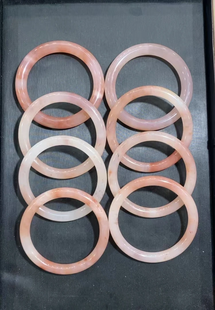 【圆条】金丝玉桃花酿手镯  微瑕  多样性发货