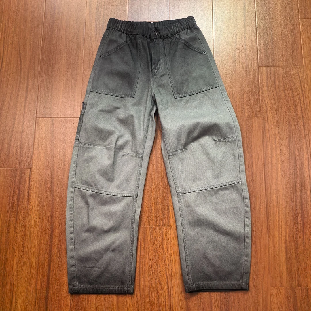 复古做旧废土风拼接长裤【9872】