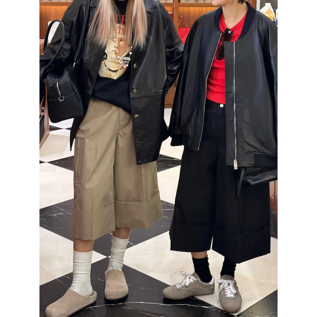 Nannanzhuo 早春复古翻边休闲裤