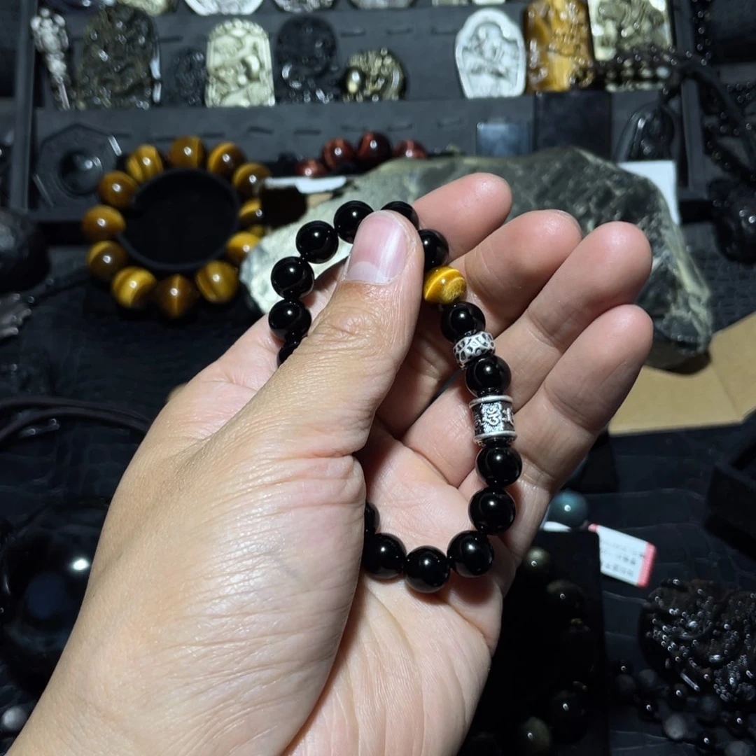 黑曜岩珠宝奇石未镶嵌眼*人