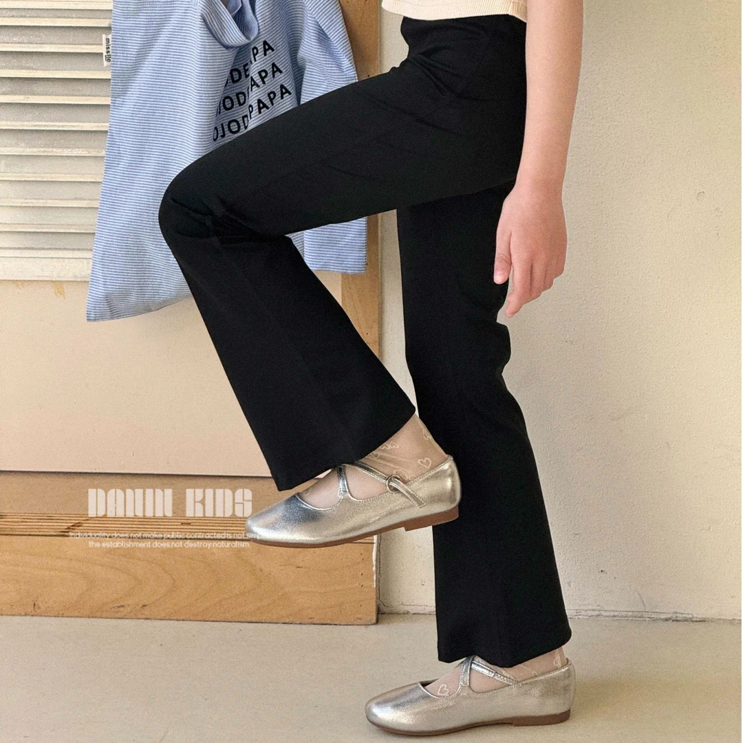 【嗒囜】女童裤子春秋季新款百搭喇叭裤中大童松紧腰弹力修身打底裤