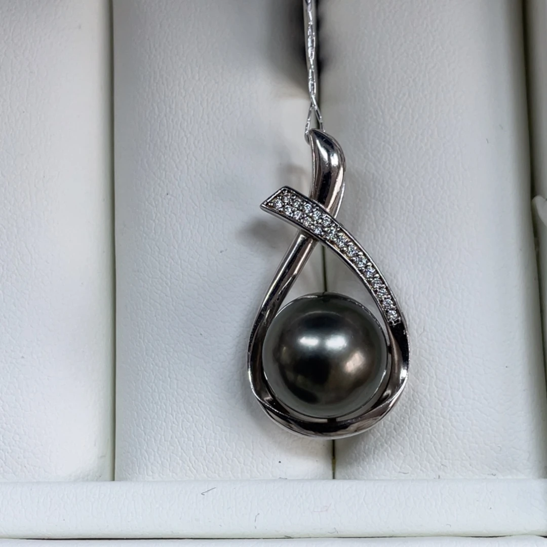 海水珍珠吊坠(不含链)银S925镶嵌12.2mm