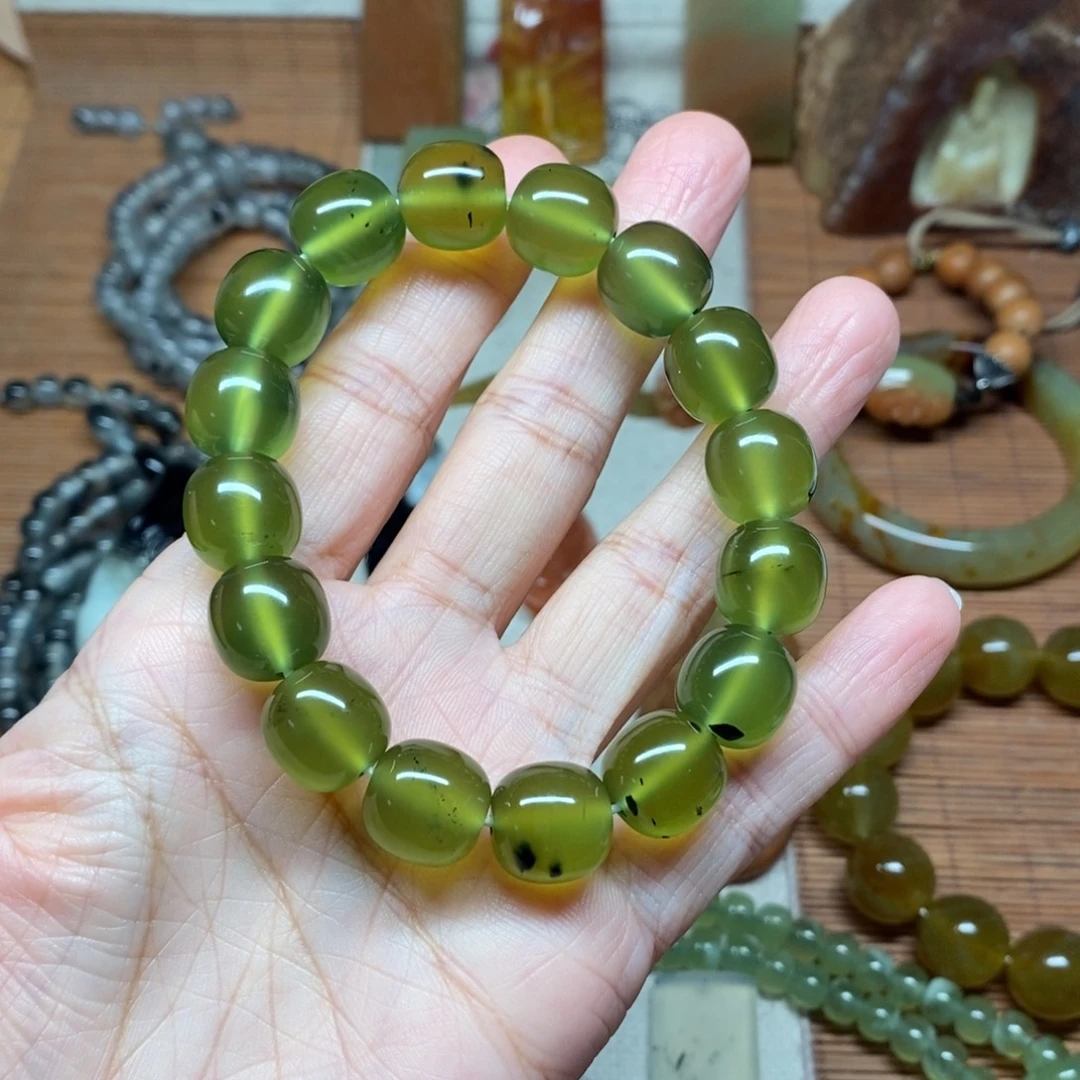 十***歌蛇纹石玉未镶嵌手链