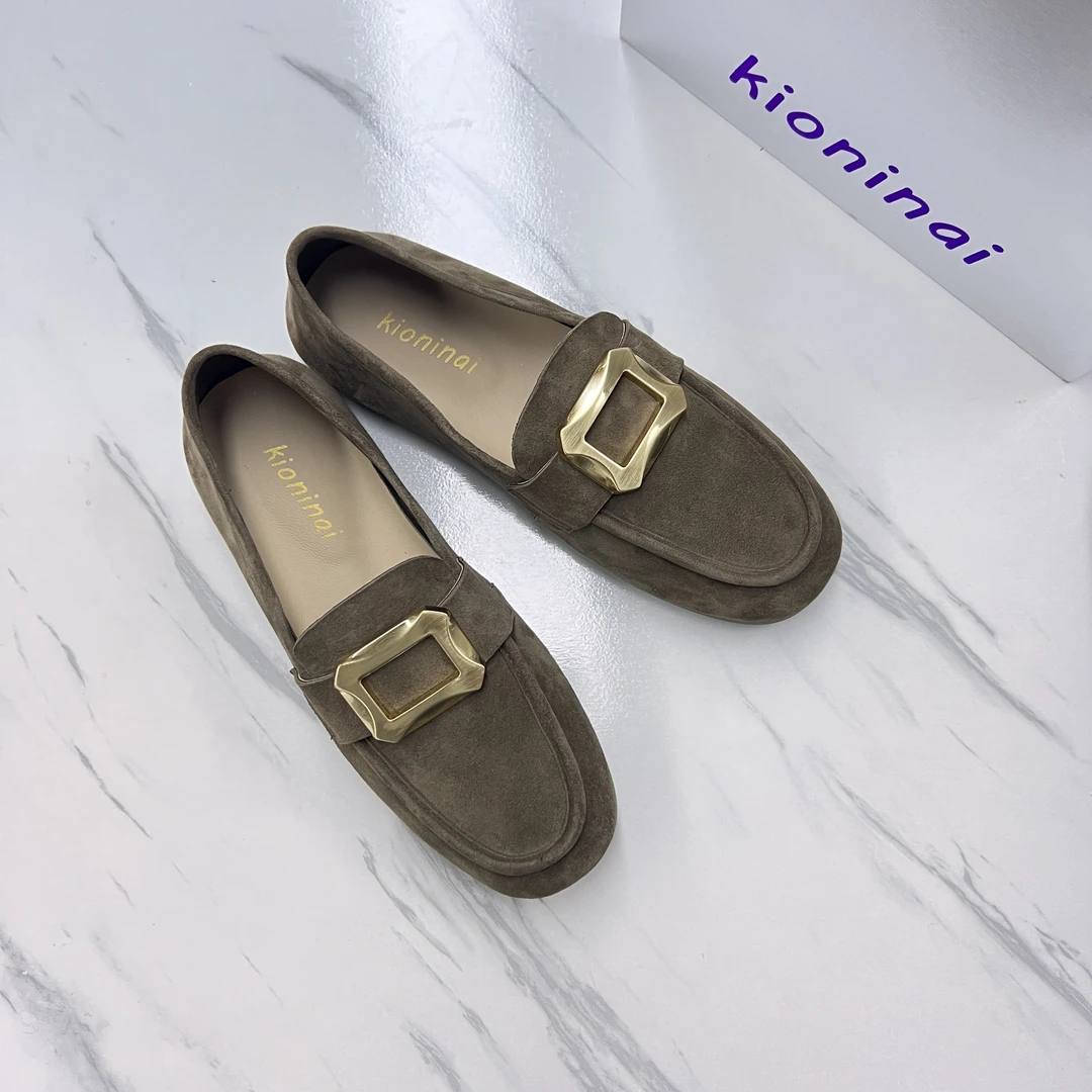 【聚新汇】25-1“皮袜子”春秋百搭真皮平底一脚蹬浅口单鞋