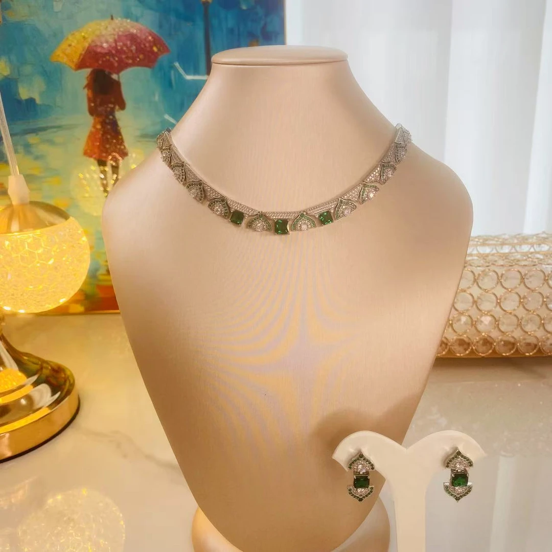 铜合金锆石项链 D027《秘密花园》灵动款风格百搭时尚项链套装