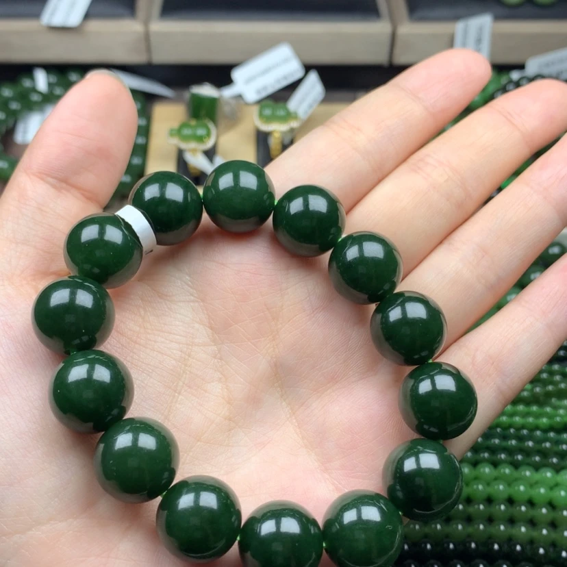 【闪购商品】手串未镶嵌和田玉（碧玉）14m