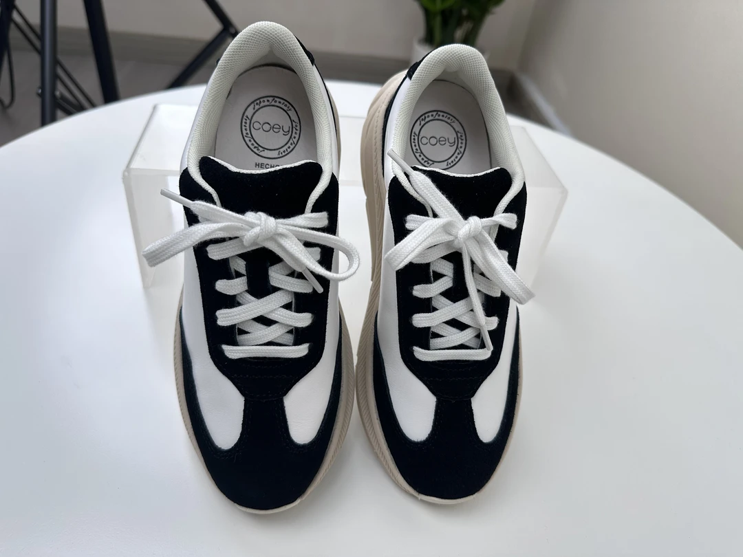 诺沃新款头层牛皮休闲百搭时尚简约拼接牛反绒软底防滑户外运动鞋