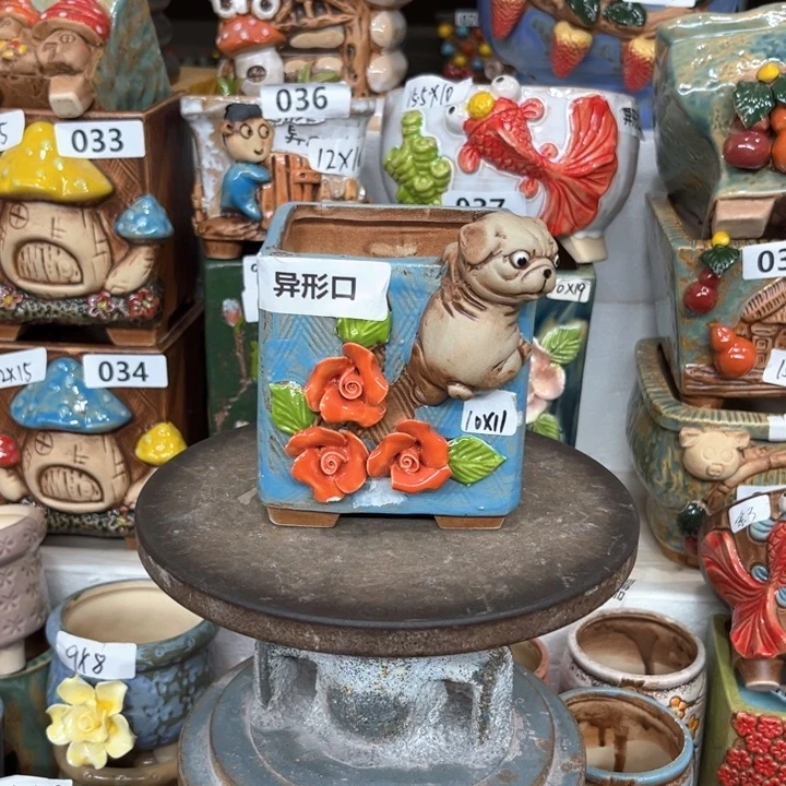 紫砂花盆粗陶材质多肉花盆