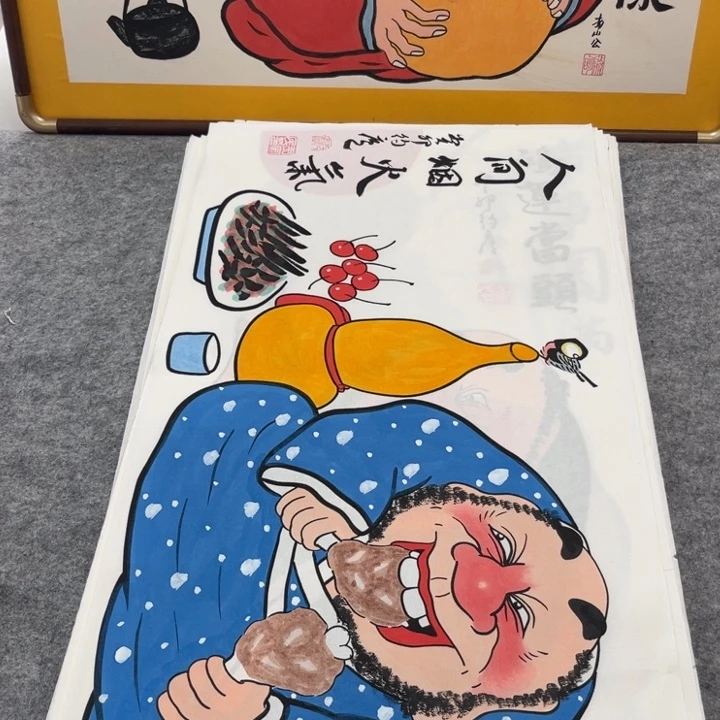 国画手绘禅意画一物一拍