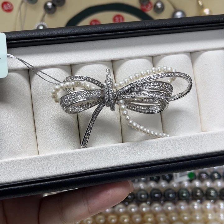 淡水珍珠未镶嵌胸饰淡水珍珠胸针2号