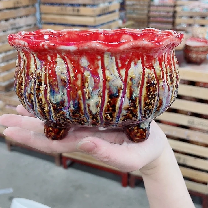 有孔，凑10元包邮陶瓷花盆发货！