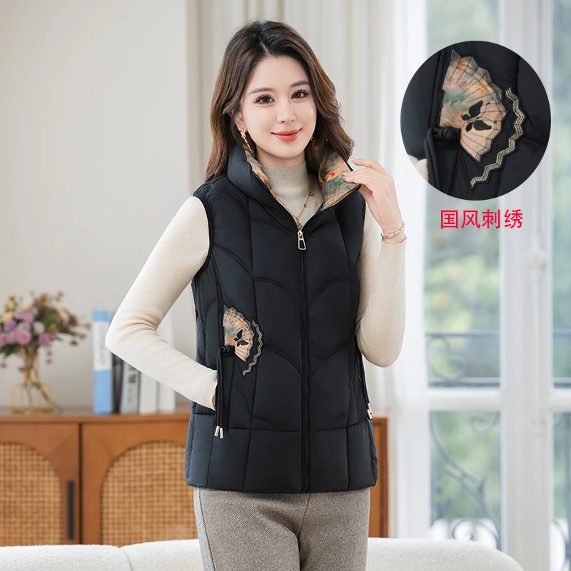 马甲女短款2025新款爆款显瘦棉马夹立领洋气外穿国风秋冬女装外套