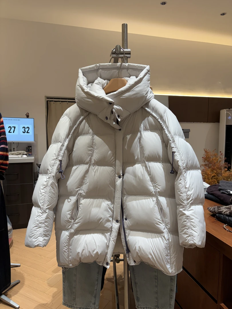 中长款羽绒服连帽不可拆