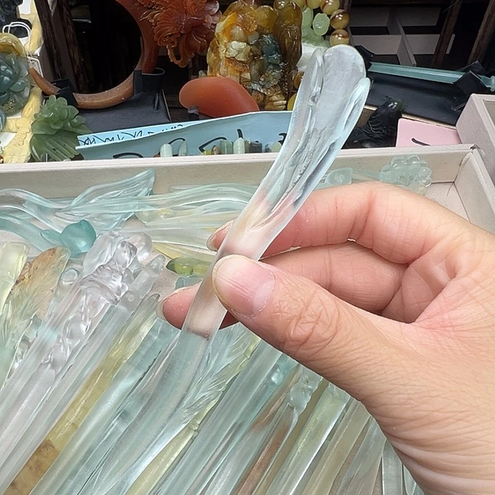 蛇纹石玉未镶嵌发簪