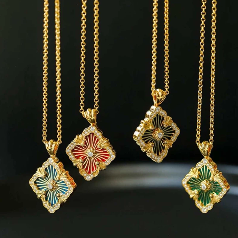 53-XL 大号布布歌剧院链子925银莫桑钻镀18 金发夹可爱时尚