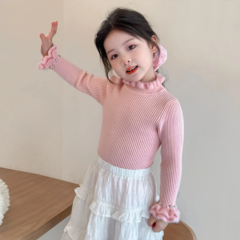 女童毛衣秋冬2025新款儿童洋气冬装女宝宝加厚保暖冬季针织打底衫