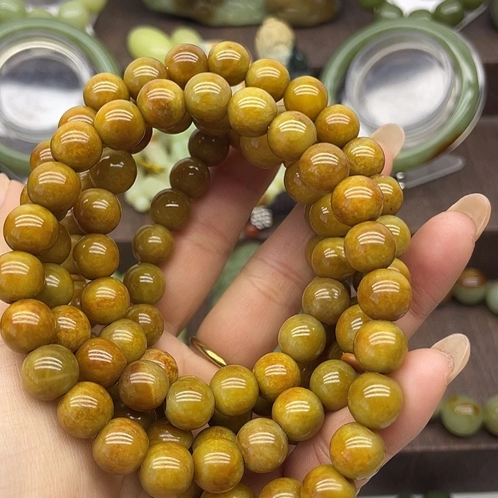 岫岩河磨玉（透闪石质玉）未镶嵌颈饰108粒