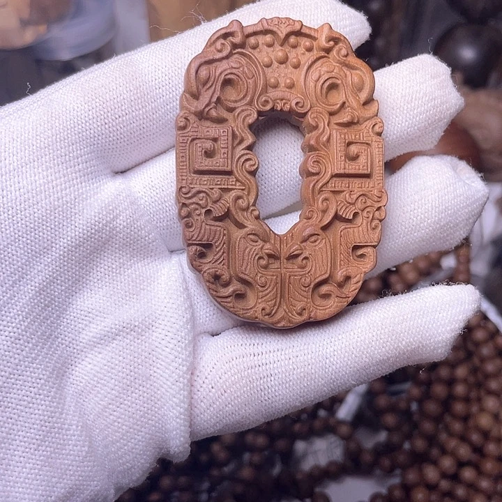 檀香木无事牌檀香木龙风镂空牌子