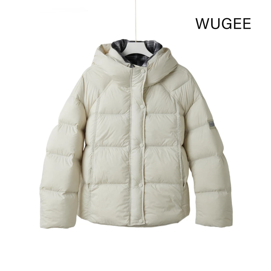 【WUGEE】设计师款90绒子170克充绒量时尚休闲连帽保暖冬季羽绒服