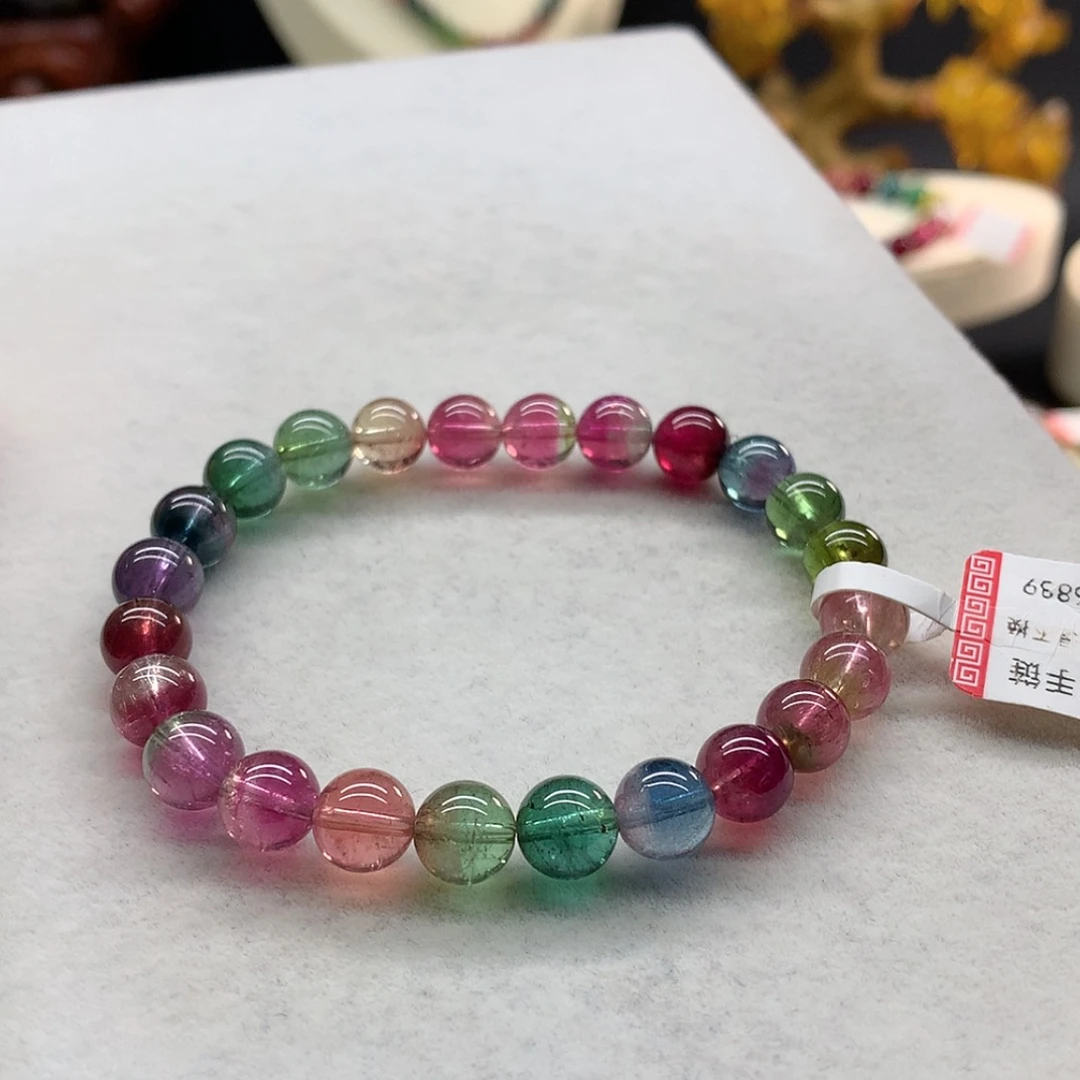 【闪购商品】未镶嵌手链碧玺艳丽西瓜单圈7.8