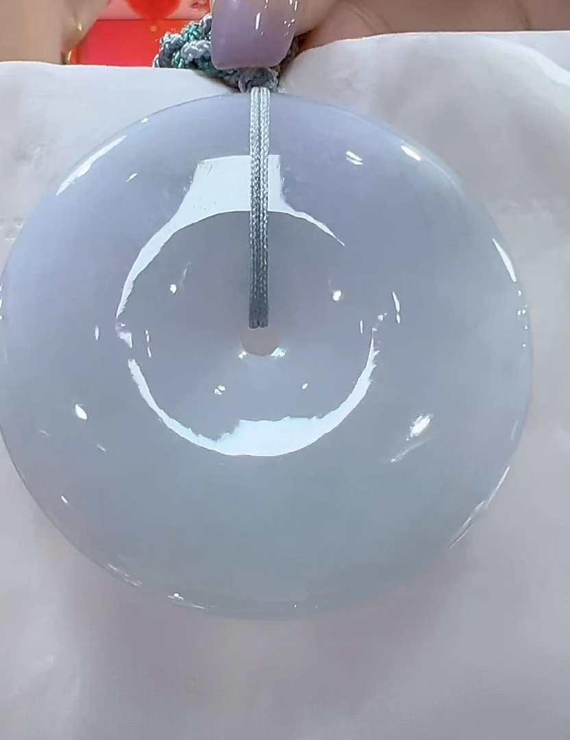 官方正品天然翡翠A货冰平安扣（多样性发货只发一个）宽48厚5-7送绳