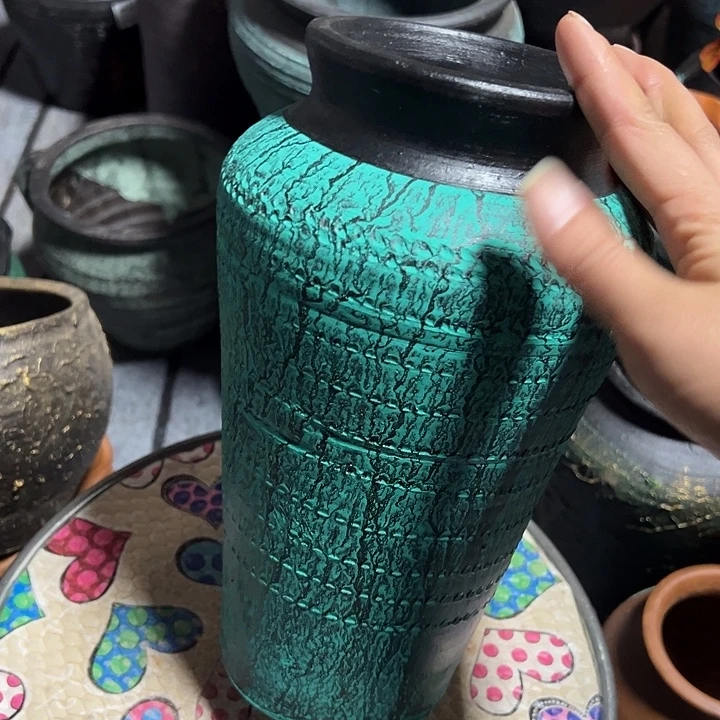 绿色花瓶高28口10默认打孔